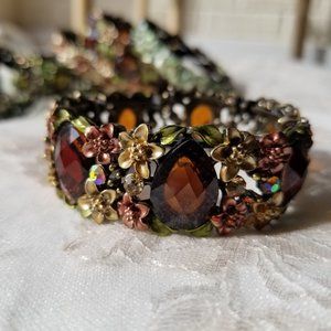 Floral Metallic Bracelet, Adjustable